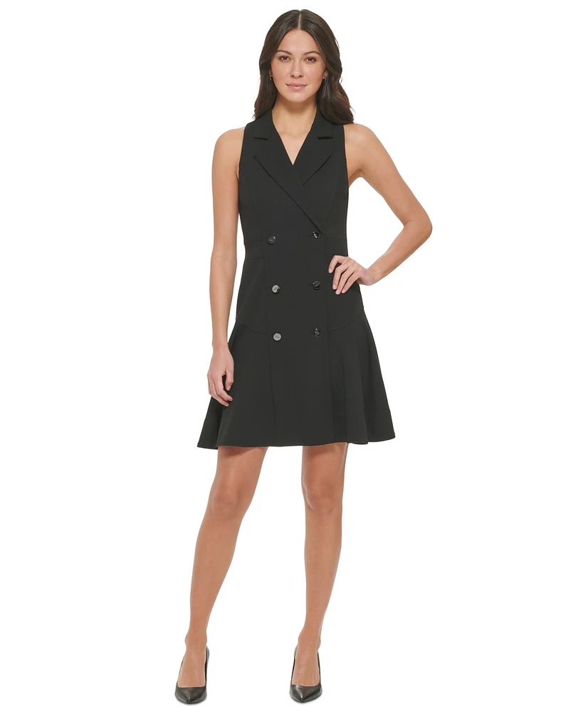 Dkny Petite Sleeveless Fit & Flare Blazer Dress