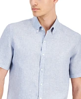 Michael Kors Men's Slim-Fit Stripe Button-Down Linen Shirt