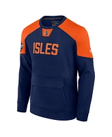 Men's Fanatics Navy New York Islanders 2024 Nhl Stadium Series Authentic Pro Fleece Logo Pullover Sweatshirt