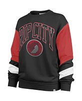 Women's '47 Brand Black Portland Trail Blazers 2023/24 City Edition Nova Crew Sweatshirt