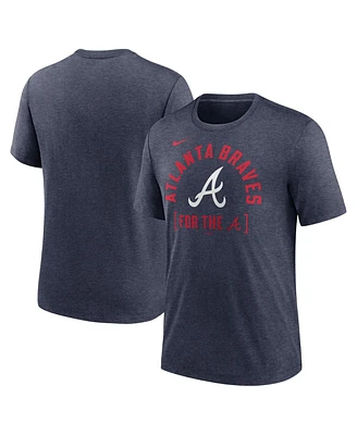 Men's Nike Heather Navy Atlanta Braves Swing Big Tri-Blend T-shirt