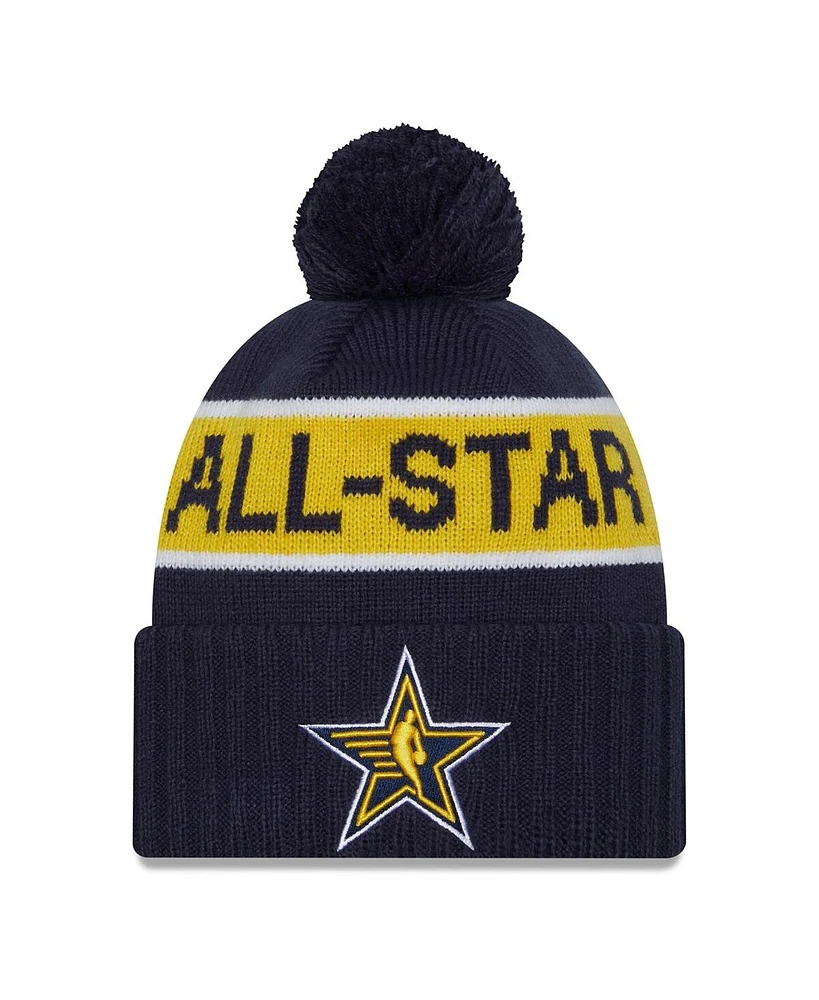 Men's New Era Navy 2024 Nba All-Star Game Cuffed Pom Knit Hat