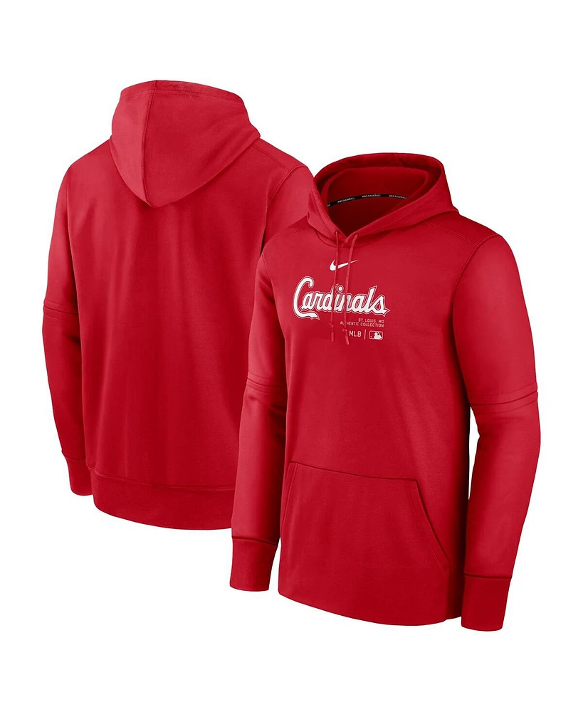 Men's Nike Red St. Louis Cardinals Authentic Collection Practice Performance Pullover Hoodie