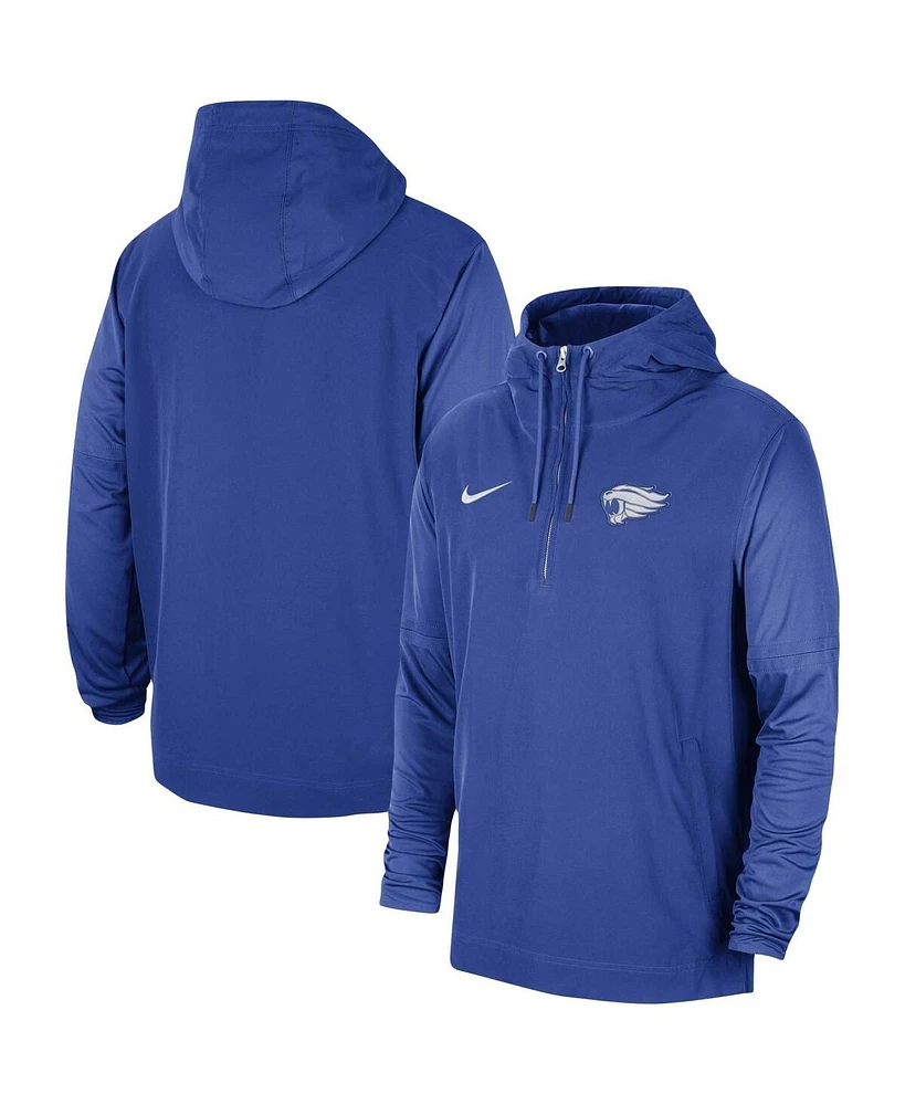 Men's Nike Royal Kentucky Wildcats 2023 Sideline Player Quarter-Zip Hoodie Jacket