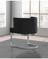 Best Quality Furniture Single 24" L x 23" W 30" H Velvet Barrel Chair with Chrome Legs