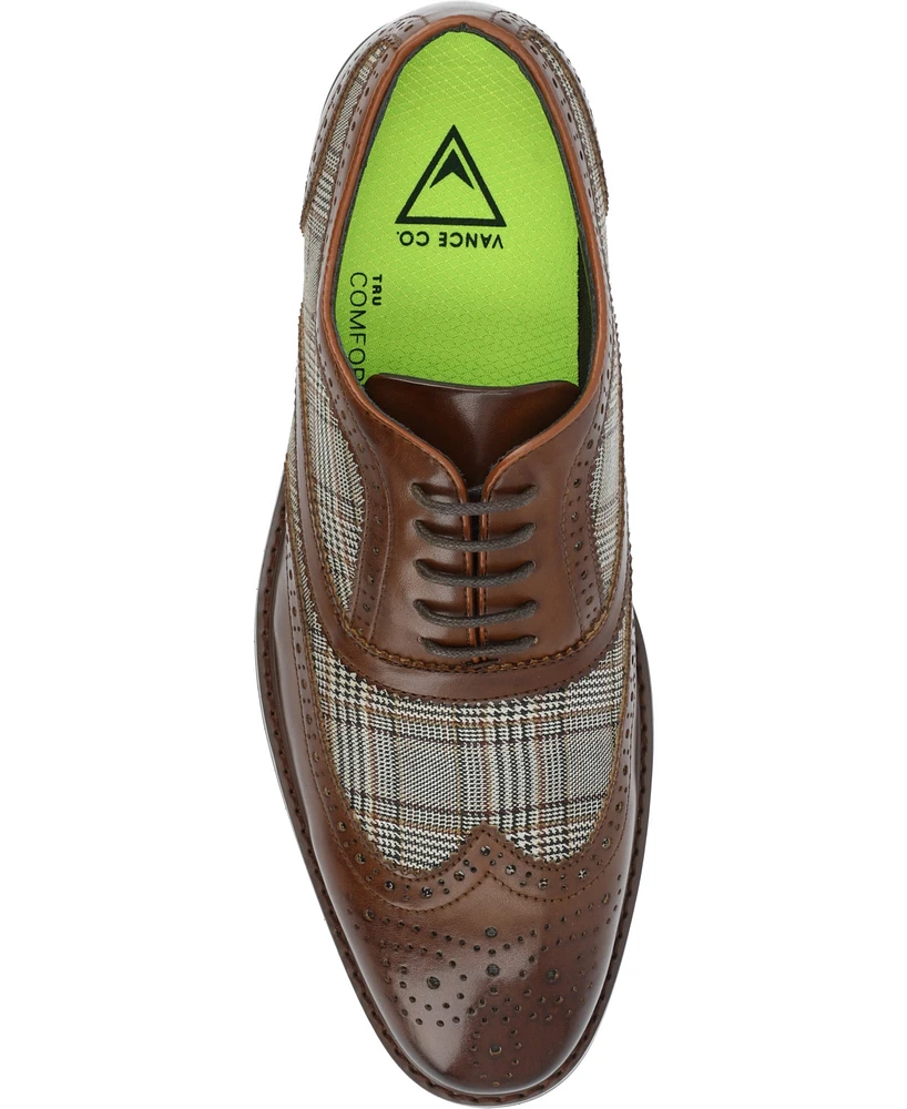 Vance Co. Men's Jerome Tru Comfort Foam Wingtip Lace-Up Oxford Shoes