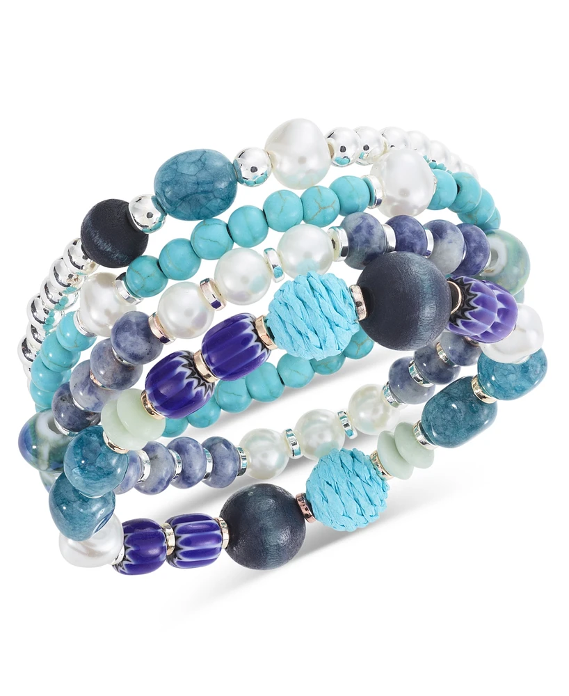 Style & Co 4-Pc. Set Mixed Bead Stone Stretch Bracelets, Created for Macy's