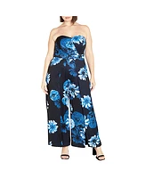 City Chic Women's Abigail Print Jumpsuit