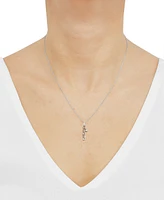 Diamond Heart Mama Pendant Necklace (1/20 ct. t.w.) in Sterling Silver or 14k Gold-Plated Sterling Silver, 16" + 2" extender