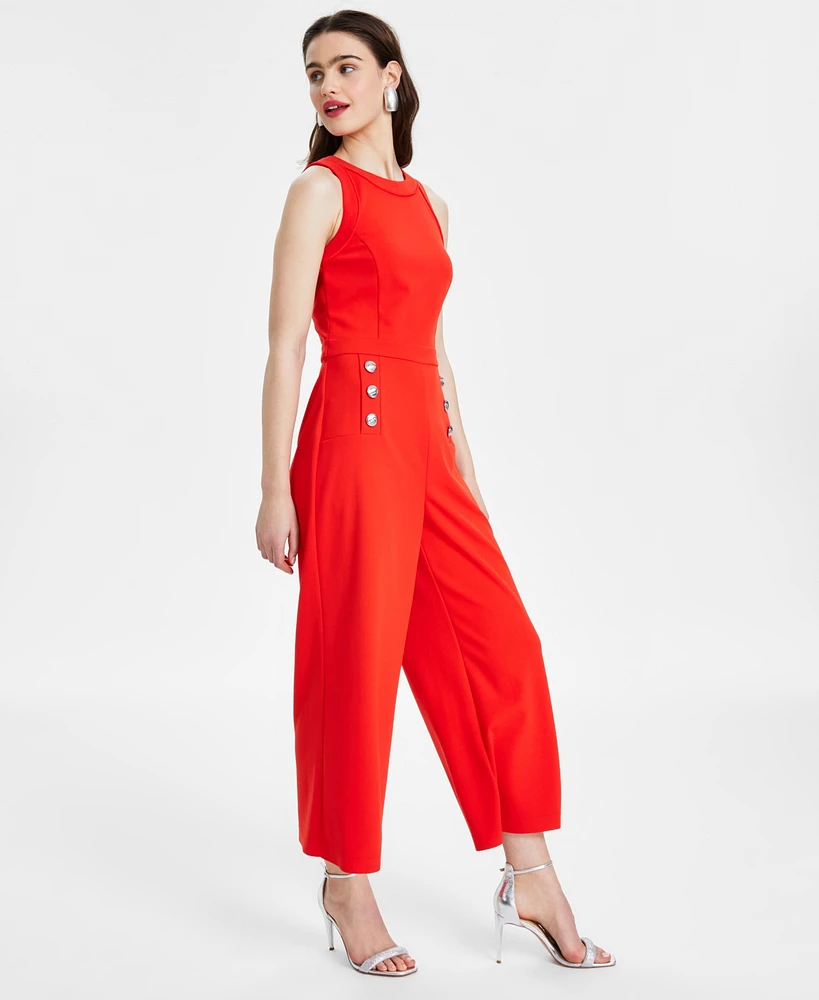 Karl Lagerfeld Paris Women's Cropped Wide-Leg Jumpsuit