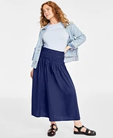 On 34th Women's Cotton Poplin Maxi Skirt, Created for Macy's