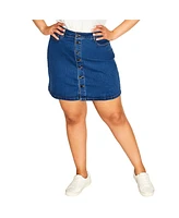 City Chic Women's Island Denim Skirt