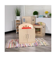 Children's Wooden Kitchen Sink With Turnable Knobs For Commercial Or Home Use