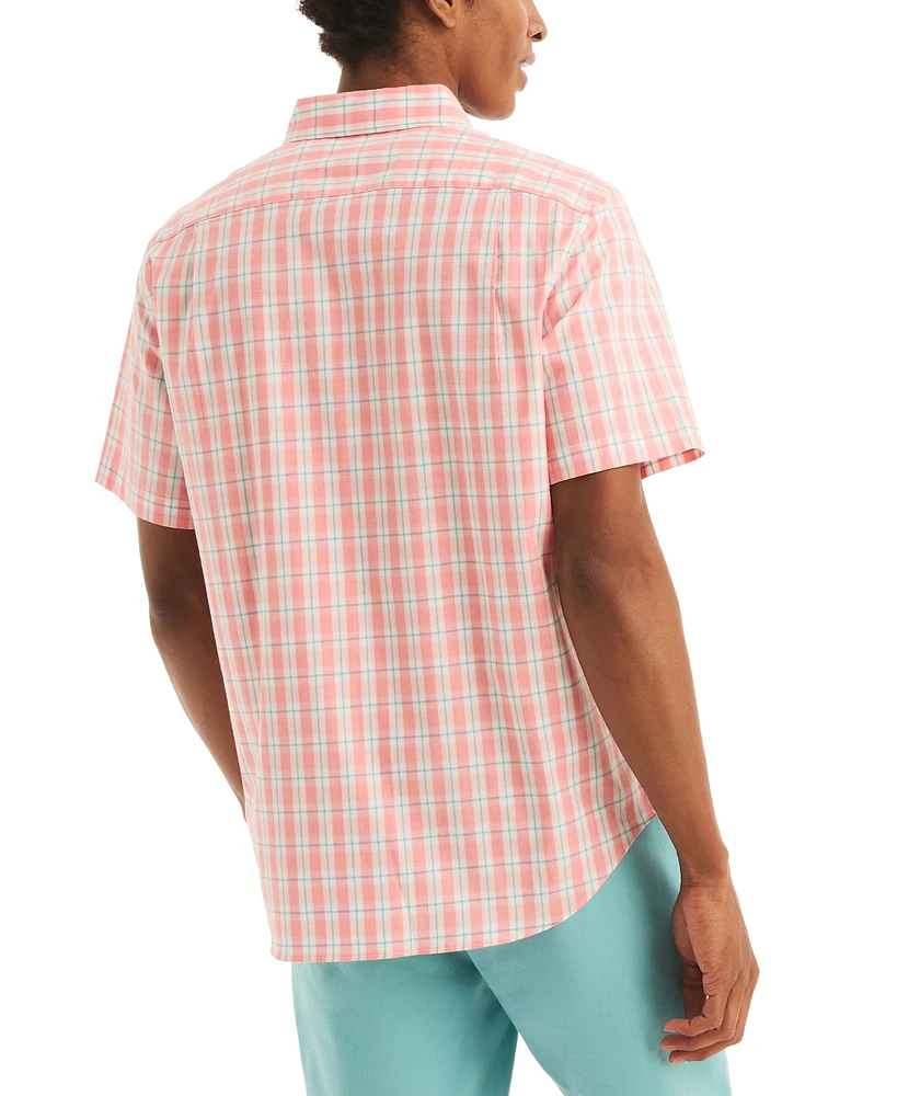 Nautica Men's Plaid Short Sleeve Button Down Shirt