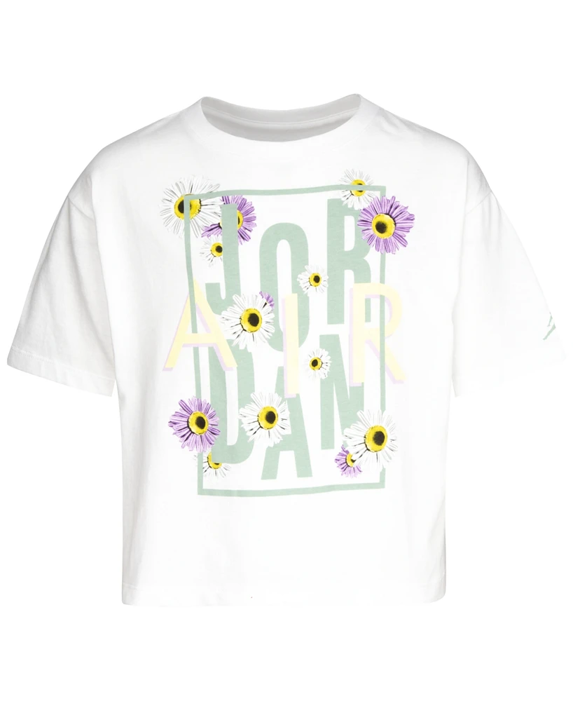 Jordan Big Girls Air Flower Child Short Sleeve Tee