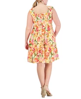 Vince Camuto Plus Size Pleated-Strap Fit & Flare Dress