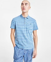 Sun + Stone Men's Short Sleeve Striped Pocket Polo Shirt, Created for Macy's