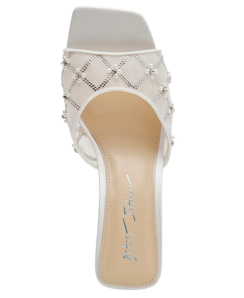 Betsey Johnson Women's Emm Rhinestone Embellished Mule Dress Sandals