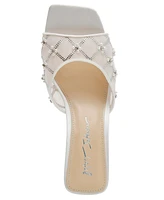 Betsey Johnson Women's Emm Rhinestone "Imitation Pearl" Embellished Mule Dress Sandals