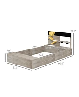 Outsunny PawHut Wooden Sandbox with Liner, Kitchen Design, Sink for 3-7 Years Old