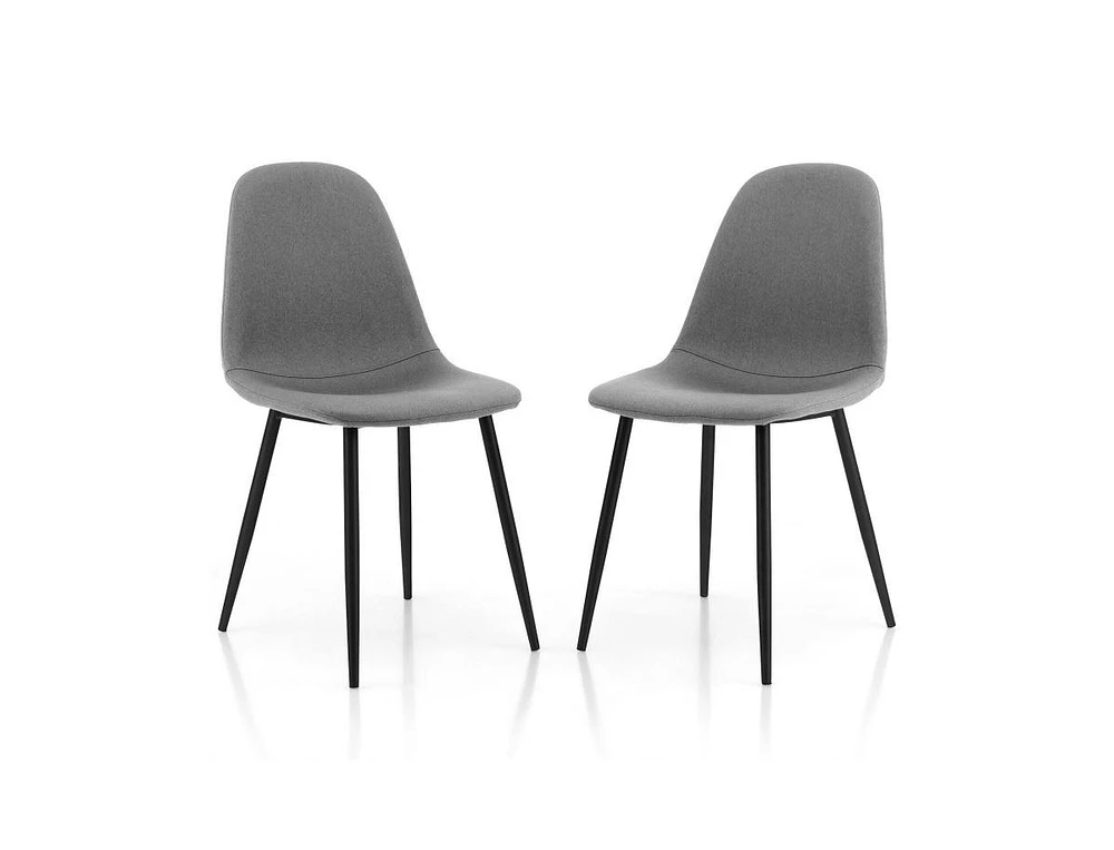 Dining Chairs Set of 2 with Black Metal Legs