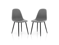 Dining Chairs Set of 2 with Black Metal Legs