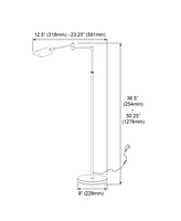 Dainolite 50.25" Metal 9W Led Swing Arm Floor Lamp