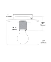 Dainolite 3.5" Metal Roswell 1 Light Medium Flush Mount