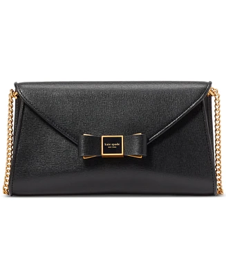 kate spade new york Morgan Bow Embellished Saffiano Leather Envelope Flap Small Crossbody