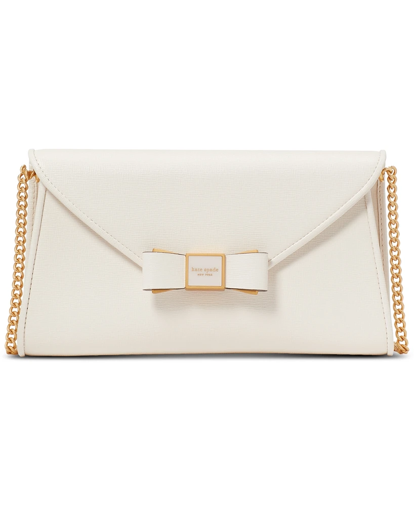 kate spade new york Morgan Bow Embellished Saffiano Leather Envelope Flap Small Crossbody