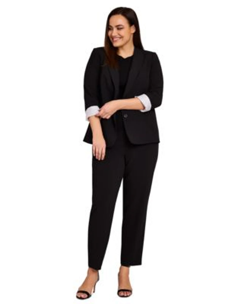 Tahari Asl Plus Size Two Button Roll Tab Jacket Shannon Pants
