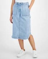 Nautica Jeans Women's Denim Utility Midi Skirt