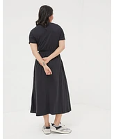 FatFace Women's Navi Midi Jersey Dress