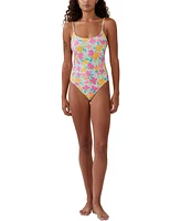 Cotton On Women's Floral-Print Cheeky One-Piece Swimsuit