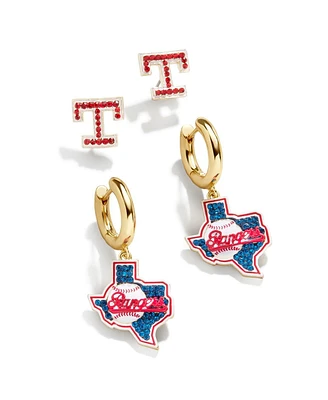 Women's Baublebar Gold-Tone Texas Rangers Team Earrings Set