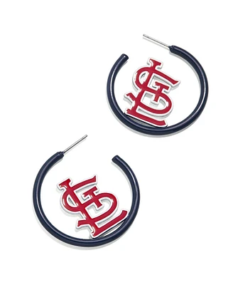 Women's Baublebar St. Louis Cardinals Enamel Hoop Earrings
