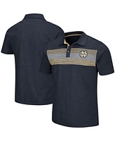 Men's Colosseum Heathered Navy Notre Dame Fighting Irish Logan Polo Shirt