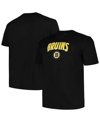 Men's Profile Black Boston Bruins Big and Tall Arch Over Logo T-shirt