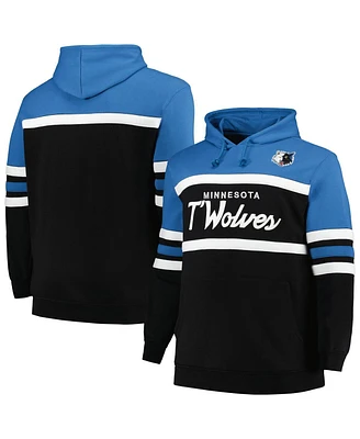 Men's Mitchell & Ness Black Minnesota Timberwolves Big Tall Hardwood Classics Head Coach Pullover Hoodie