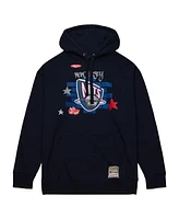 Men's Mitchell & Ness x Tats Cru Navy New Jersey Nets Hardwood Classics Brick Pullover Hoodie