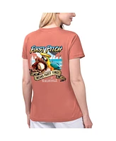 Women's Margaritaville Coral Los Angeles Angels Game Time V-Neck T-shirt