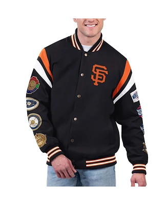 Men's G-iii Sports by Carl Banks Black San Francisco Giants Quick Full-Snap Varsity Jacket