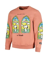 Men's and Women's Freeze Max Orange Peanuts Snoopy Friend Pullover Sweatshirt