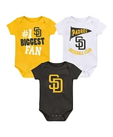 Baby Boys and Girls Outerstuff San Diego Padres Fan Pennant 3-Pack Bodysuit Set