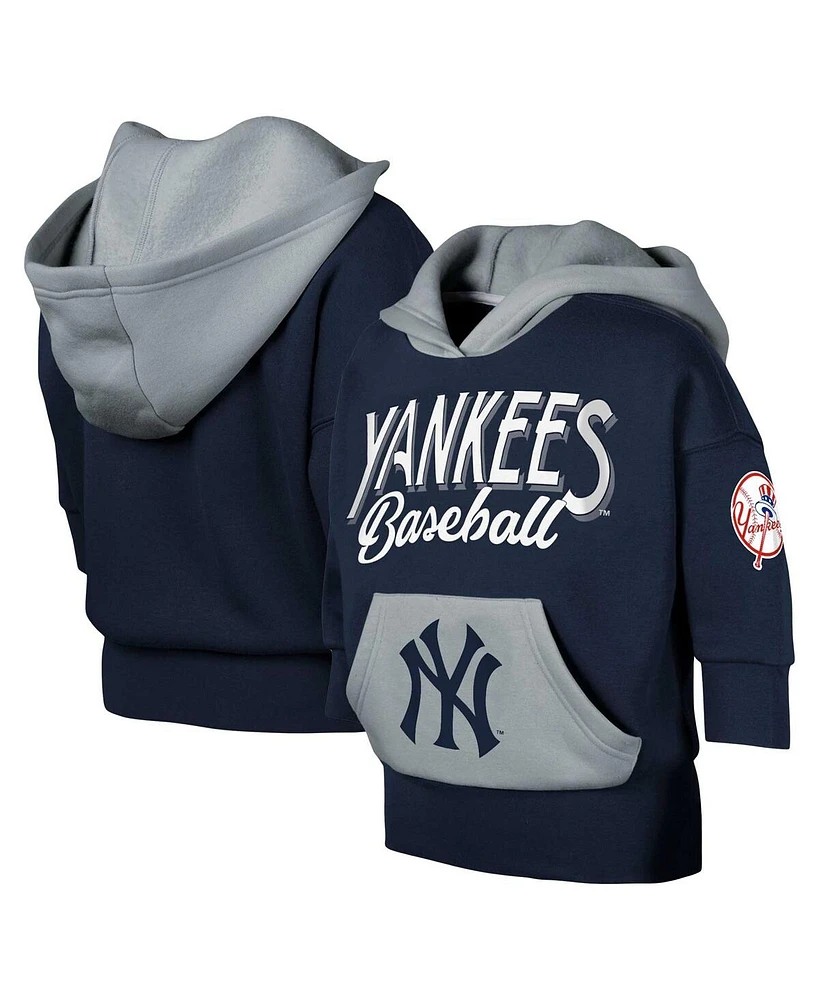 Big Boys Fanatics Navy New York Yankees Team Practice Fashion Three-Quarter Sleeve Pullover Hoodie