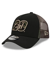 Men's New Era Black Christopher Bell Camo 9FORTY A-Frame Trucker Adjustable Hat