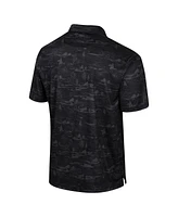 Men's Colosseum Black Texas Longhorns Daly Print Polo Shirt