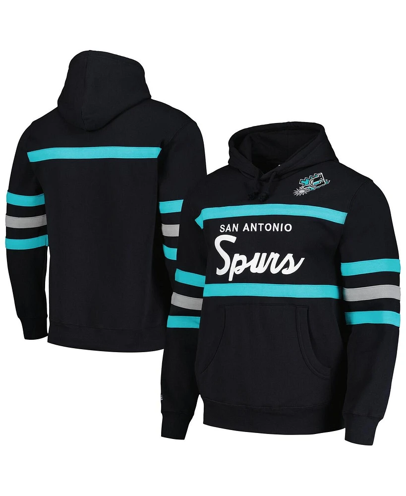 Men's Mitchell & Ness Black San Antonio Spurs Head Coach Pullover Hoodie