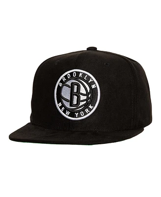 Men's Mitchell & Ness Black Brooklyn Nets Sweet Suede Snapback Hat