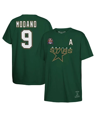 Big Boys Mitchell & Ness Mike Modano Kelly Green Dallas Stars Name and Number T-shirt